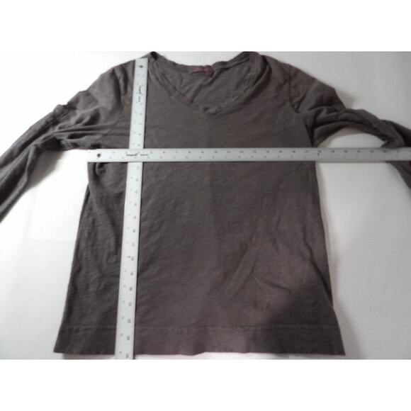 Fresh Produce Medium Top Shirt Gray V Neck Basic Long Sleeve Solid Core - Picture 6 of 11